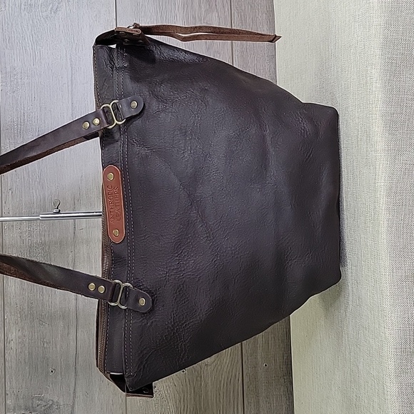 Anthropic Leathers Dark Brown Leather Tote Bag - Picture 2 of 13